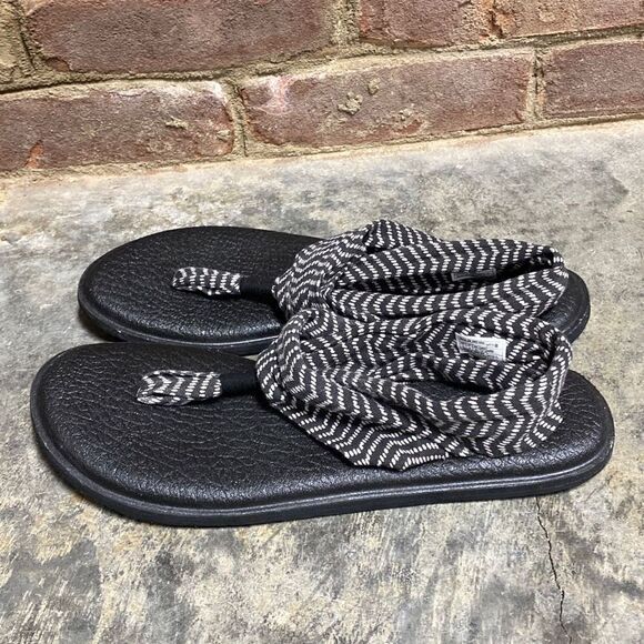 Sanuk Yoga Sling 2-Flip-Flop-Sandal Black Natural Congo Size 11 - Picture 3 of 8